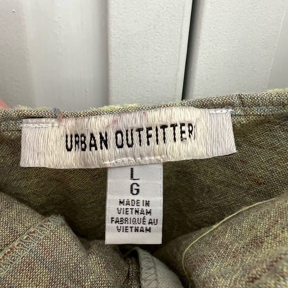 Urban Outfitters | Ella Linen | Drop Waist |‎ A Line | Green | Midi | Dress | L - Picture 2 of 7